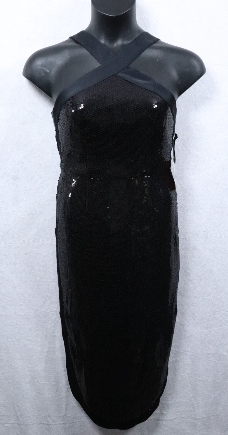 NWT Prabal Gurung for JCPenney Women Dress Shimmer Black Mindi Back Tie Size 2