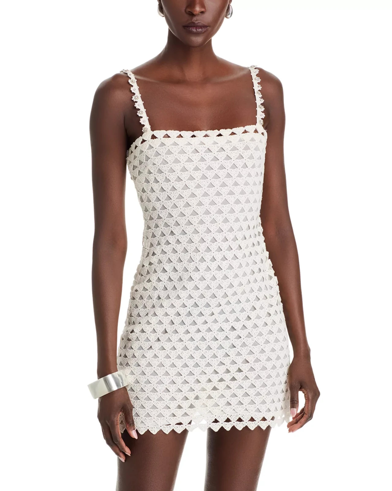 Love Shack Fancy Camara Heart Lace Mini Dress MSRP $495