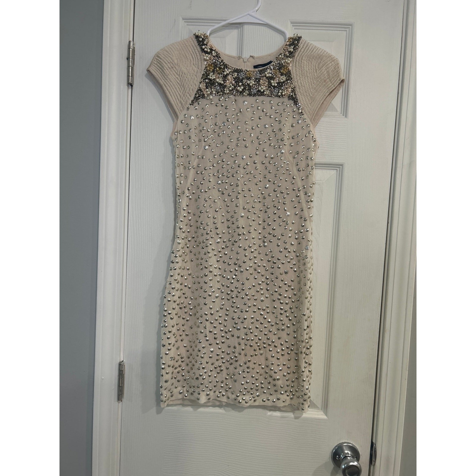 French Connection Vintage Beaded Studded Cocktail Mini Dress Size 0