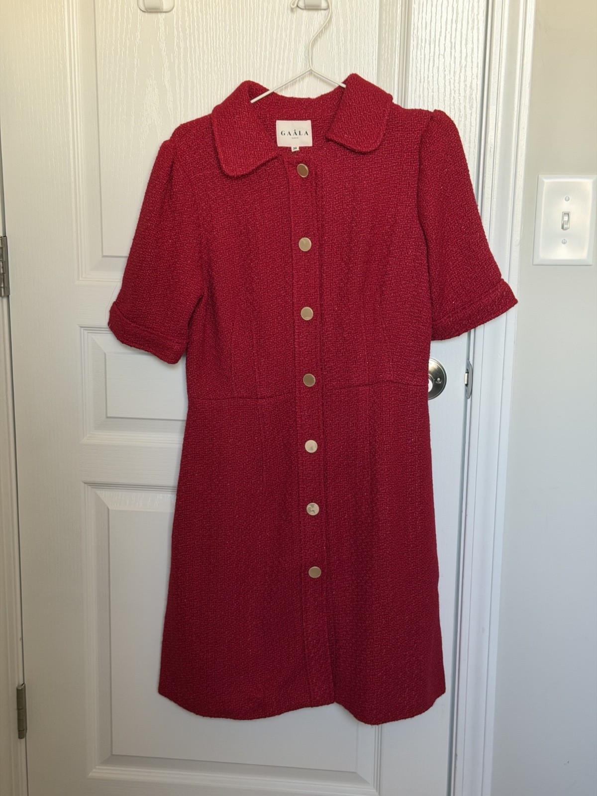 Gaala Paris Cecilia Tweed Dress in Red – Size EU 36