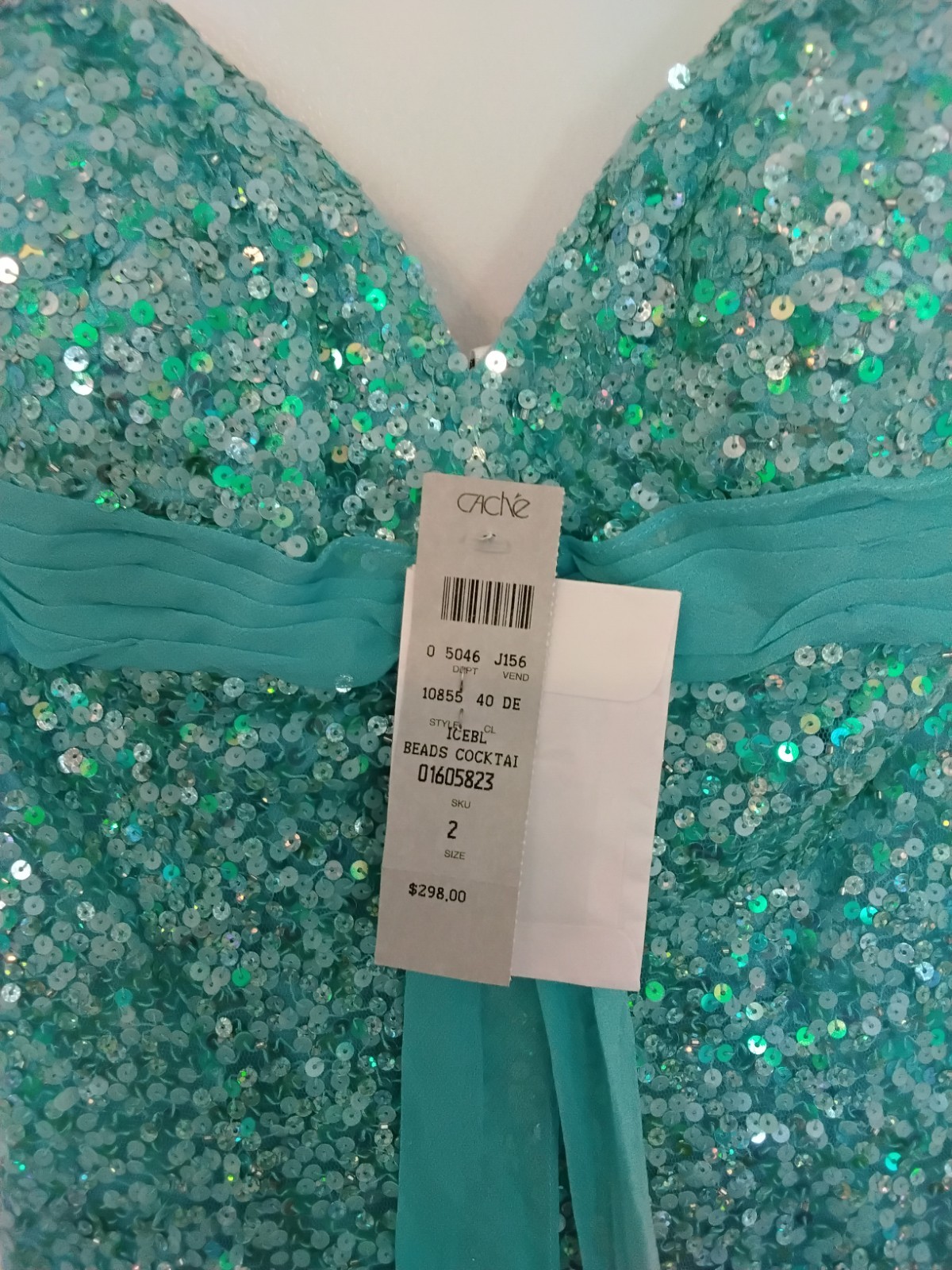 Sequin Spaghetti Strap Dress Teal Sparkle Partywear