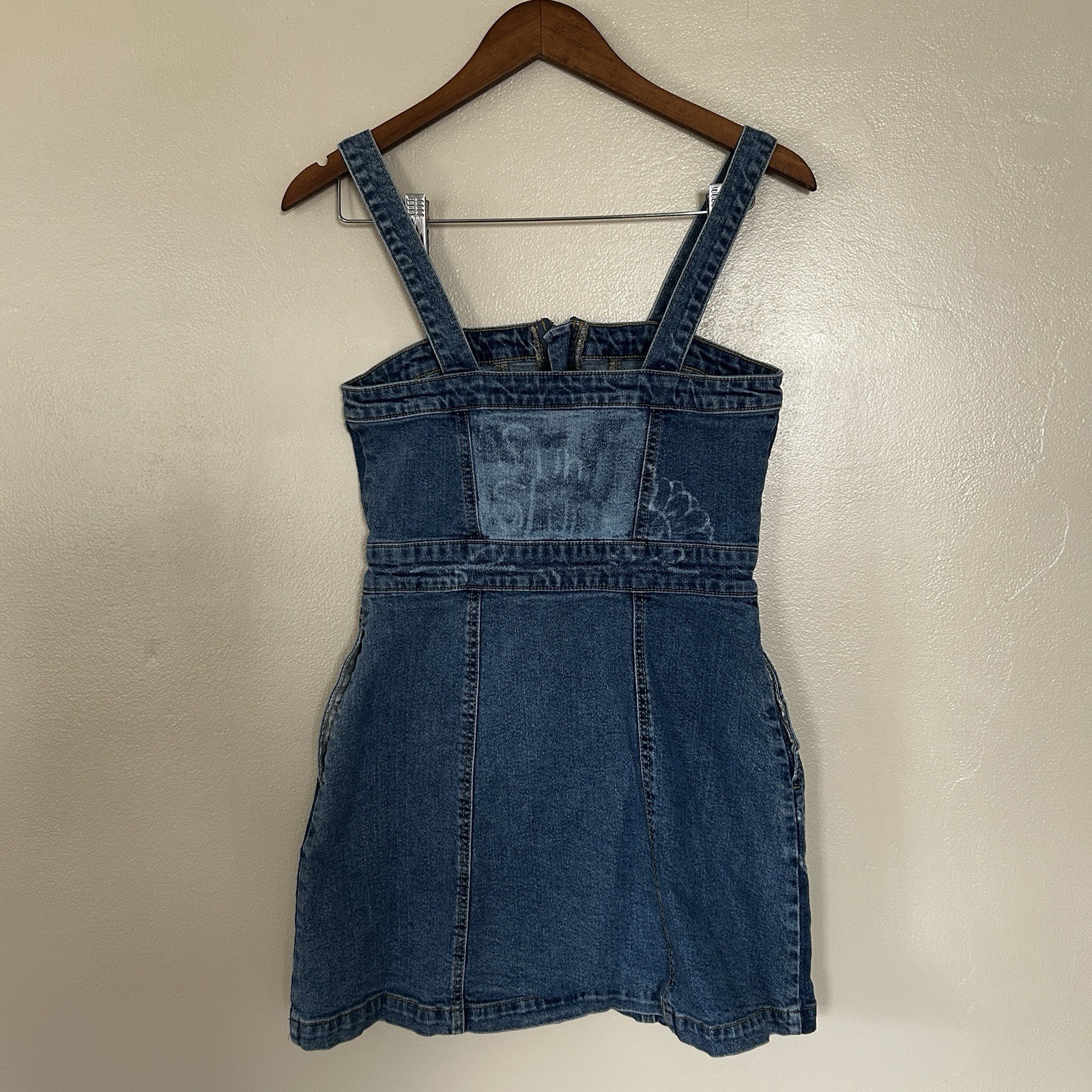 Wild Fable Y2K Patchwork Floral Denim Corset Mini Dress Zip Front Size Small