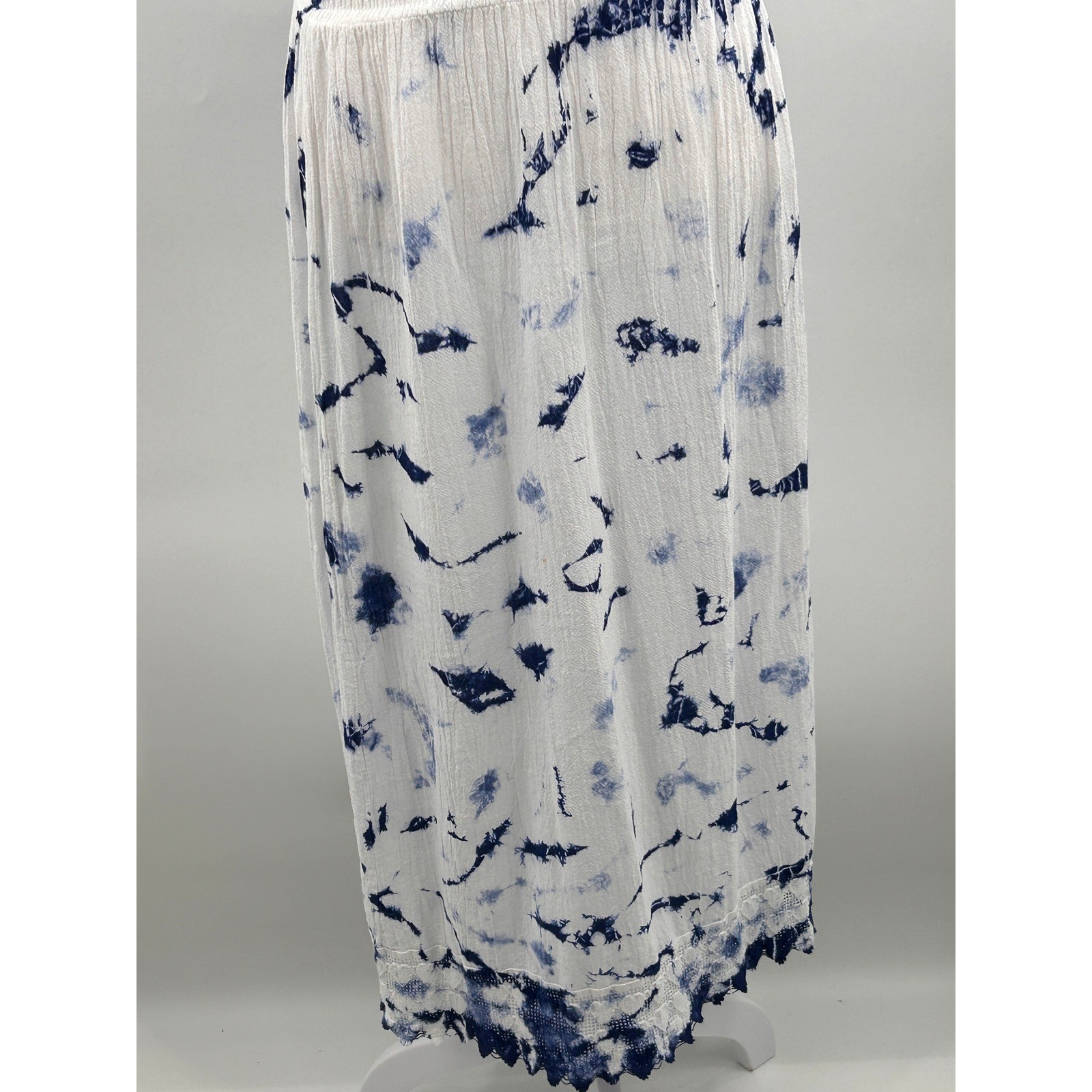 Vintage Seaspice Peruvian Cotton Tie Dye Off Shoulder Maxi Dress Small Coastal