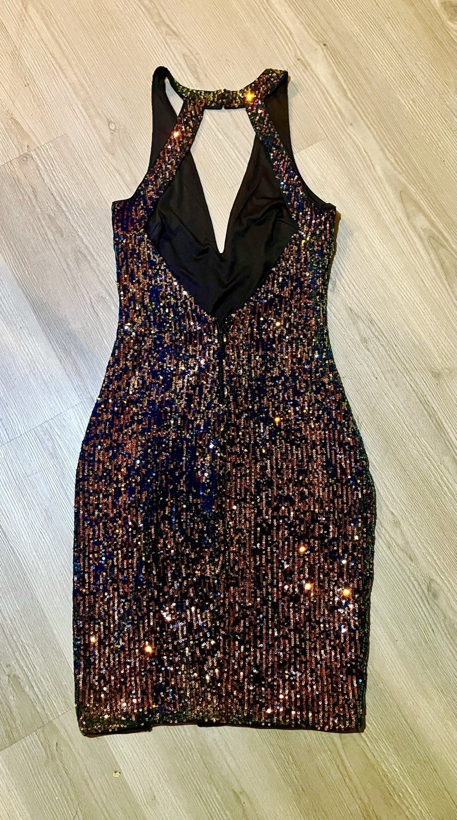 “Color Spectrum Sequin Party Dress