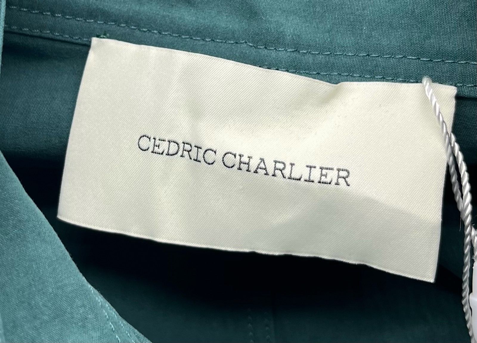 Cedric Charlier ALTRD Green Utility Button-Up Buckle-Neckline Midi Dress sz 6