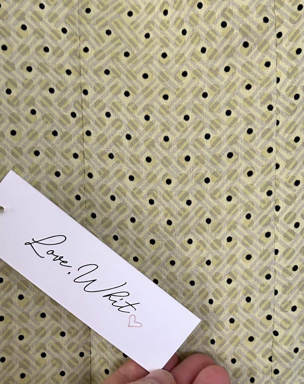 Love Whit by Whitney Port Citron Dot Tie Waist Polka Dot Maxi Dress Size Small
