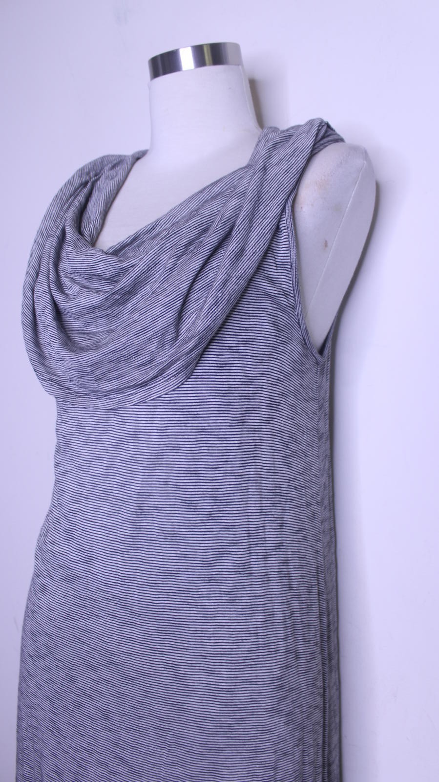 NWT Kensie Black Gray White Cowl Sleeveless Maxi Dress – Large