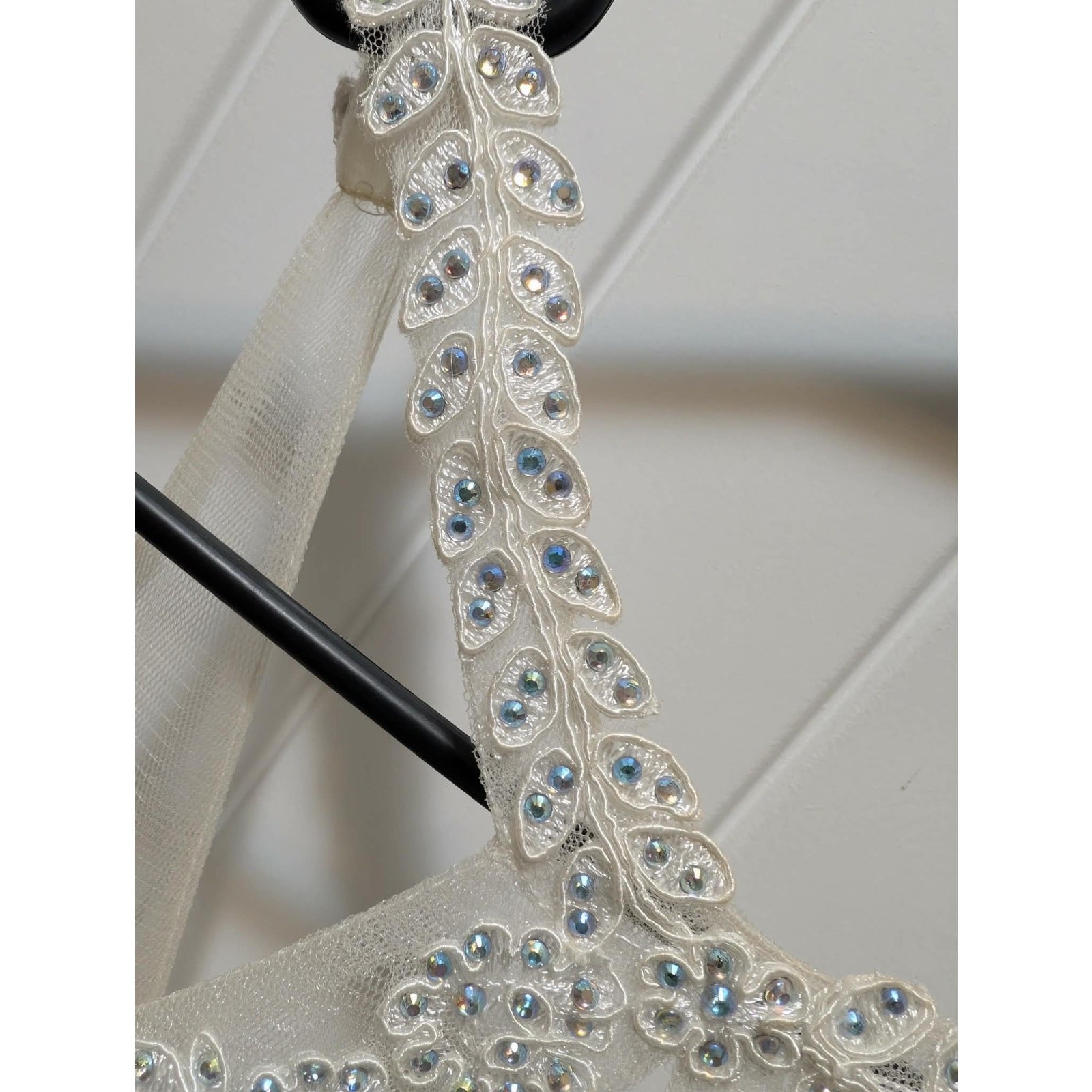 Dancing Queen Short Prom Hoco Formal Dress White Blue Iridescent Rhinestones M