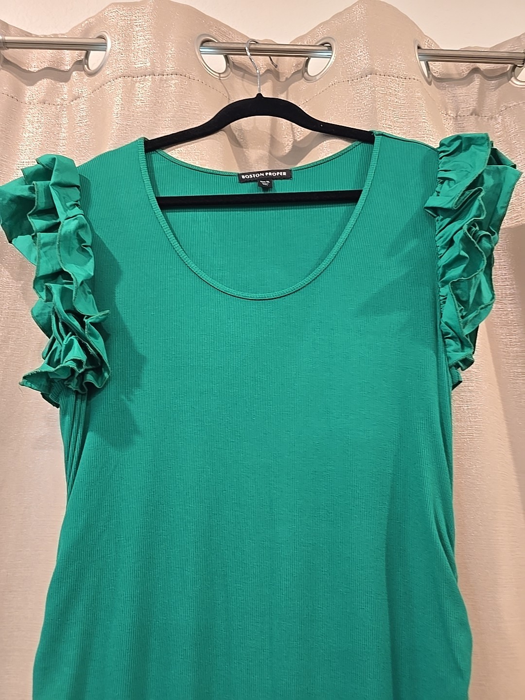 Women’s Green Boston Proper Ribber With side rouching, dress w/splits on side