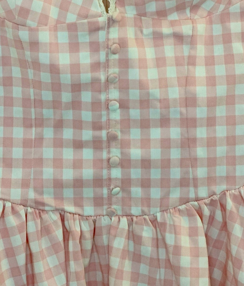 House Of Cb BRIGITTE Strawberry Shortcake Gingham Corset Mini Dress Size Medium