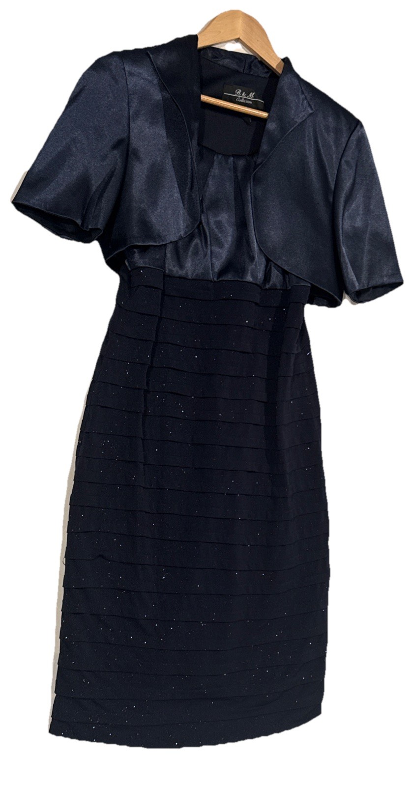 R&M Richards Dress Cardigan Set Size 6 Blazer Jacket 2-Piece Career Black