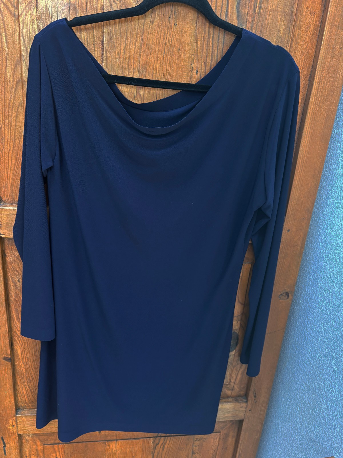 NORMA KAMALI One Shoulder Mini Dress True Navy Size L NWOT