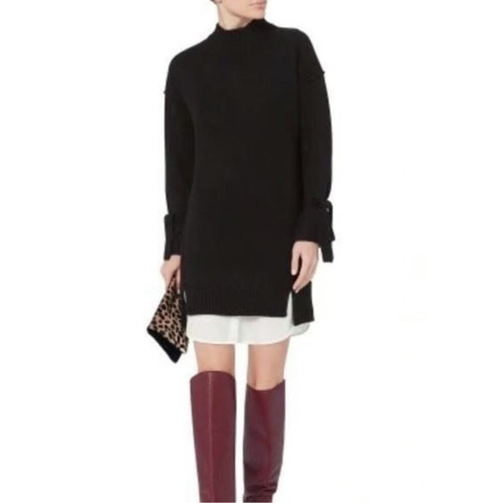 Brochu Walker wool cashmere blend Looker Sweater Dress FIXED HOLE chk pic4 sz L