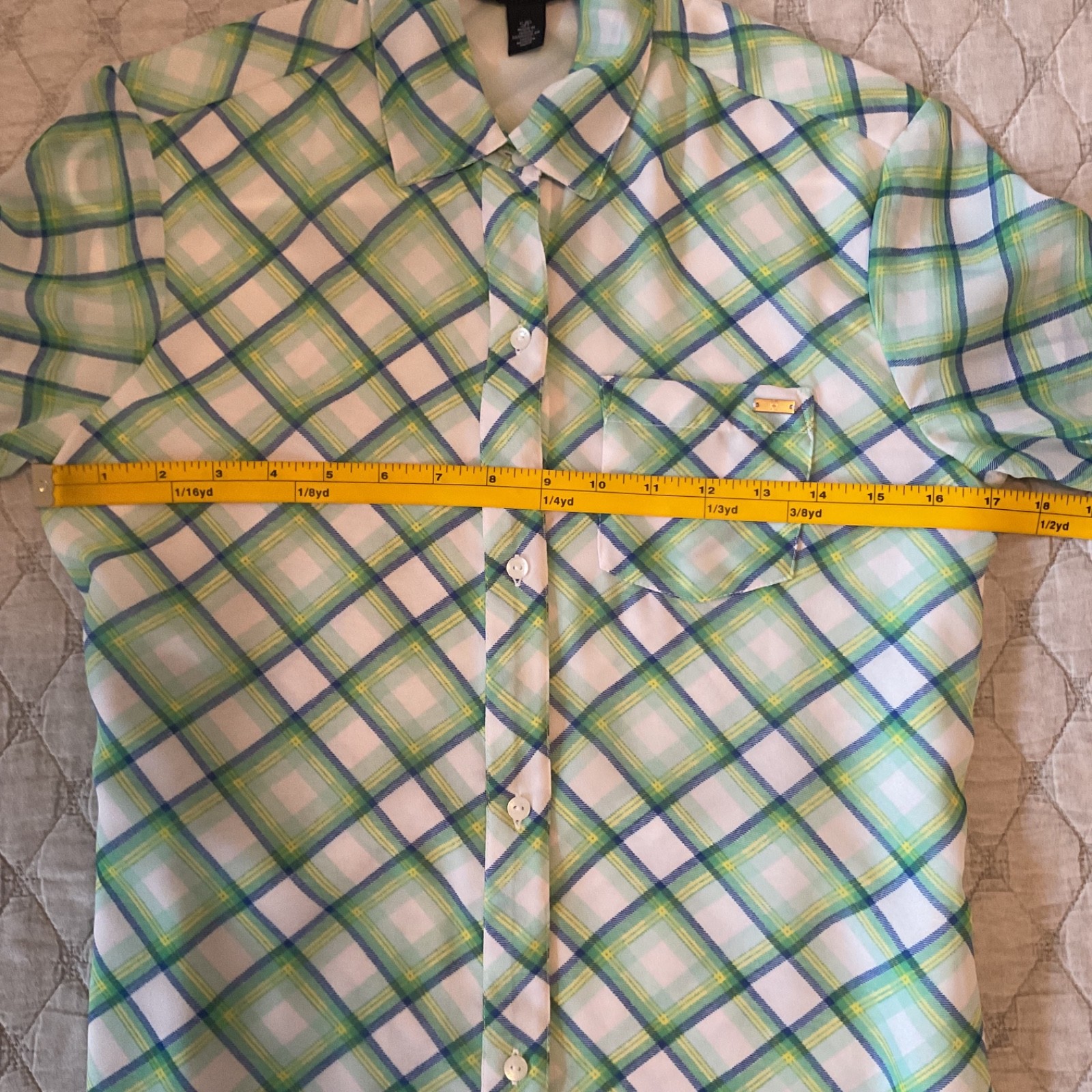 Tommy Hilfiger Green Blue Piaid Long Sleeve Button Down Dress Women’s Sz S/P NWT