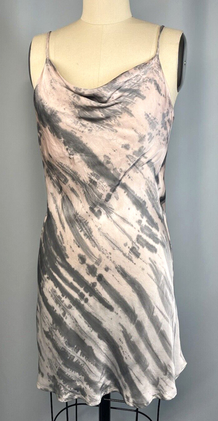 OLIVACEOUS NEW Slip Dress SIZE SMALL pink grey rayon short designer tie dye