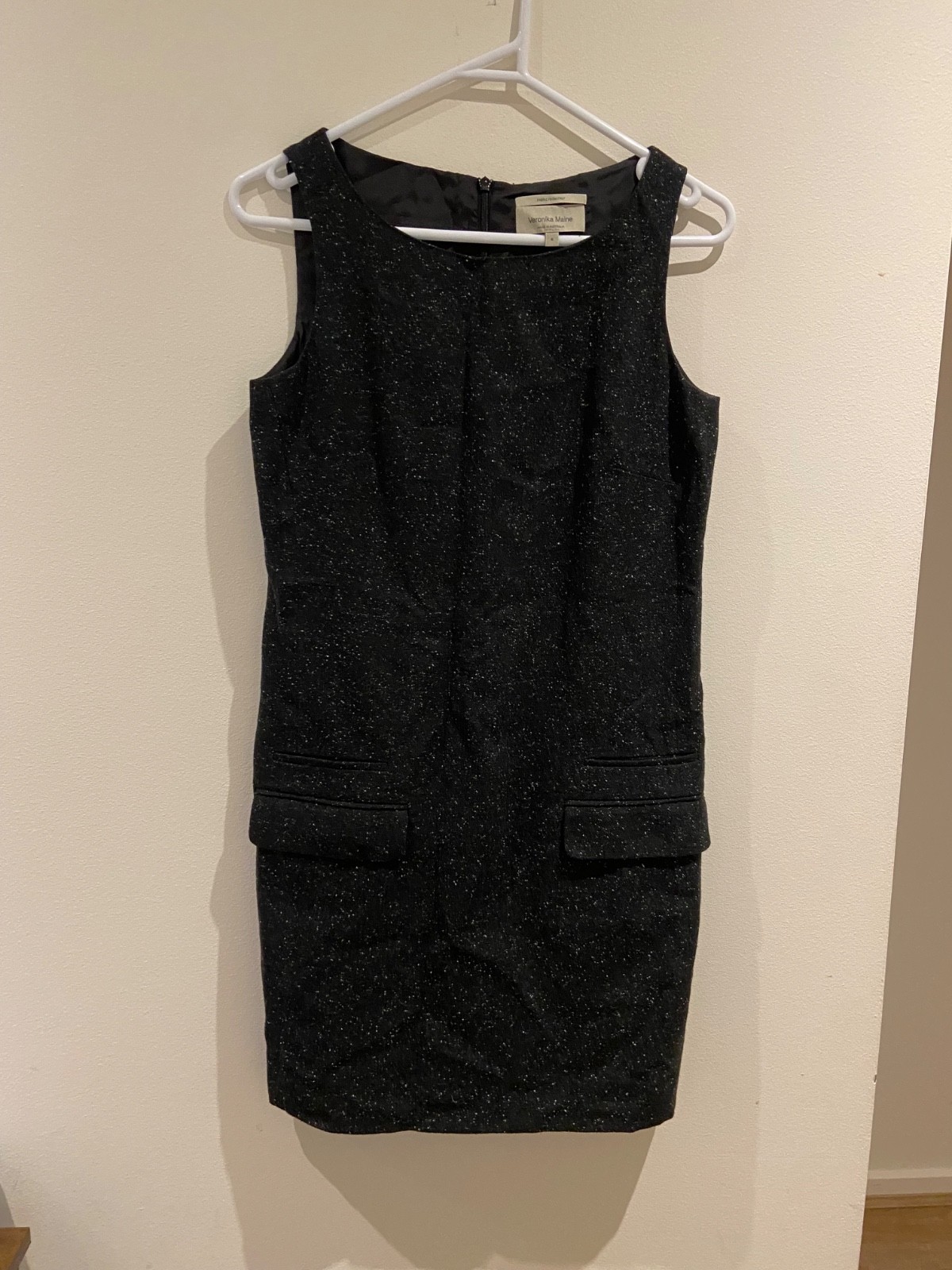 Veronika Maine Italian Wool Silk Blend Shift Dress Size 6