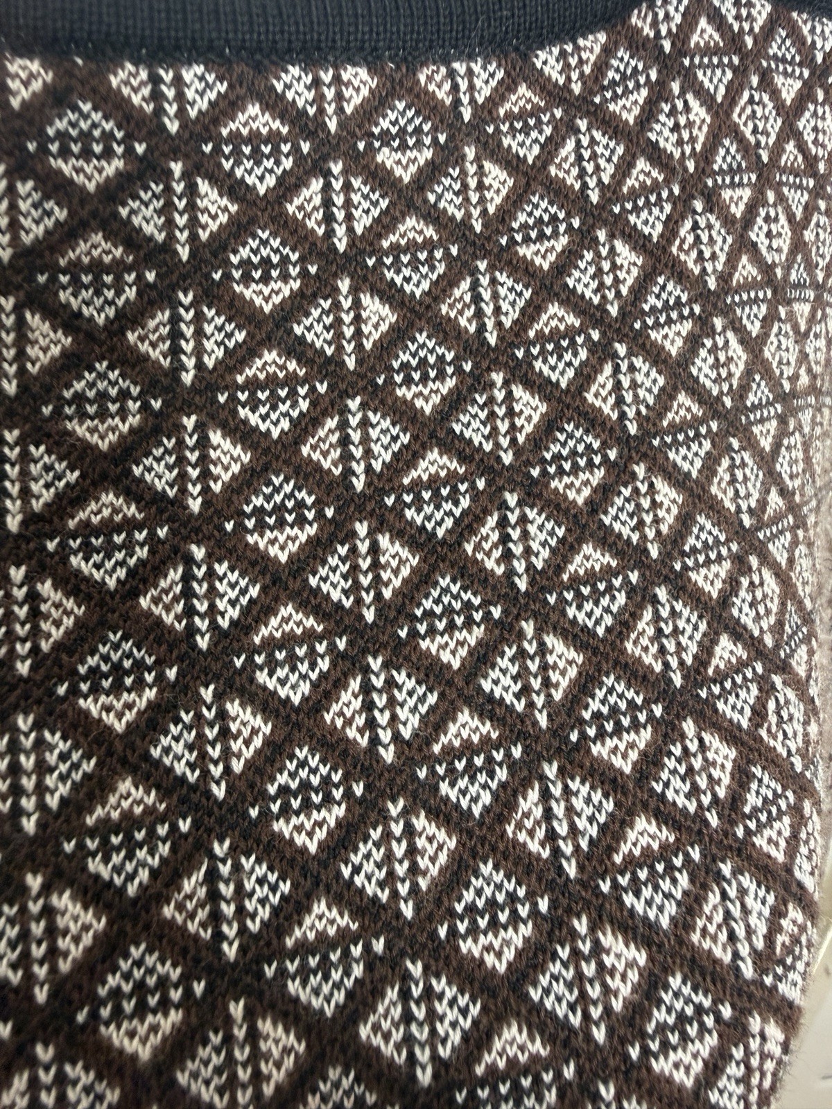 Tory Burch Brown and Beige Geometric Midi Dress – Size S