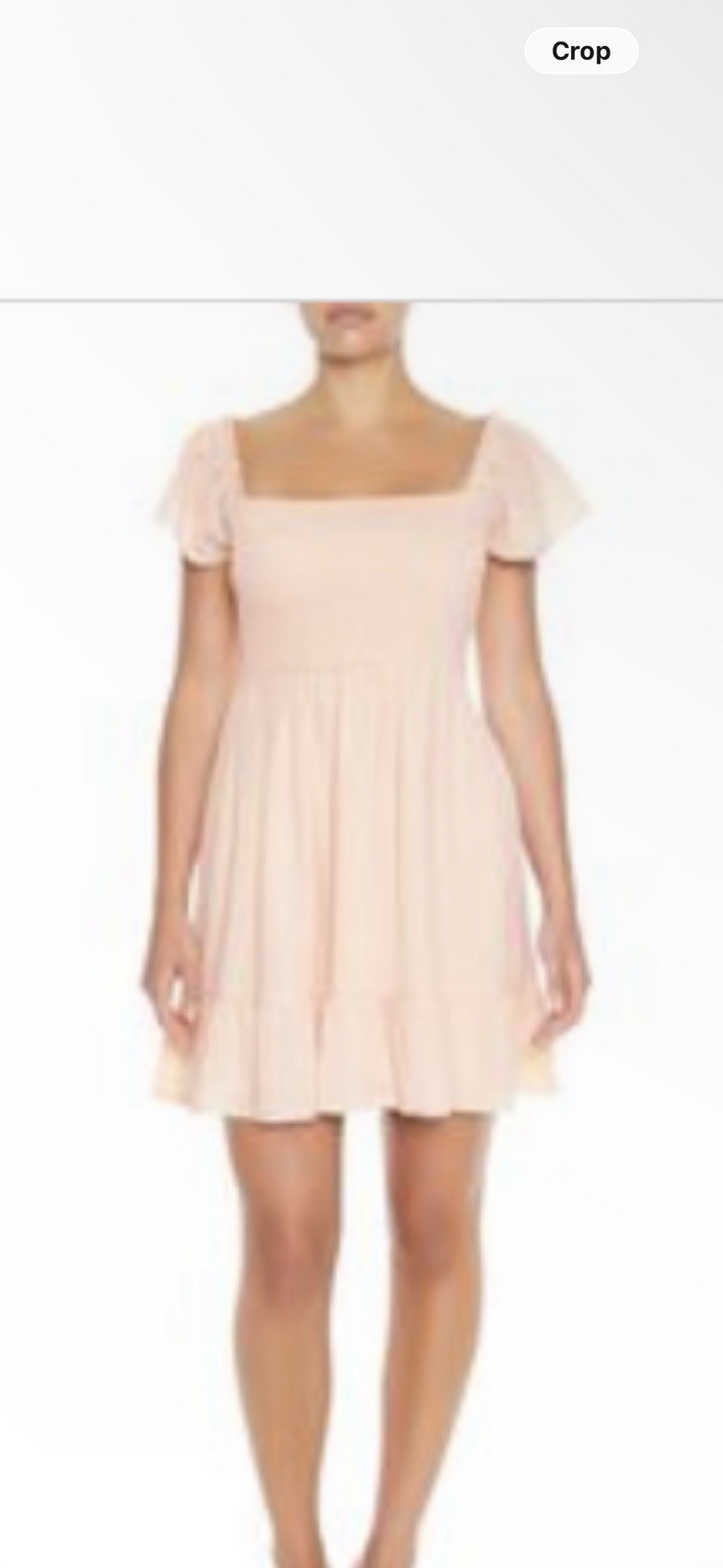Forever 21 Pink Square Neck Smocked Puff Sleeve Mini Dress Women’s Size M