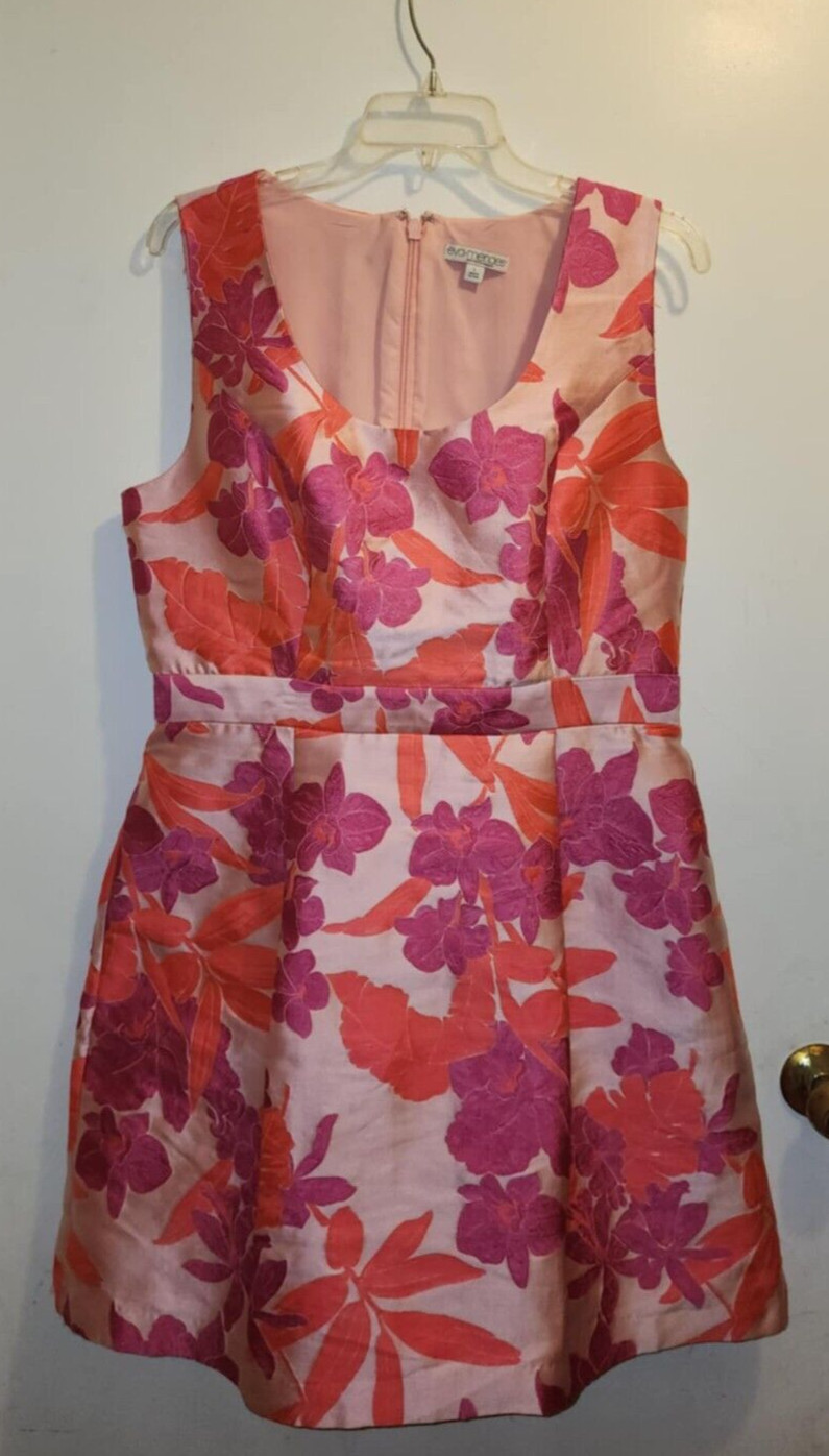 Eva Mendes – New York & Co A-Line Sleeveless Pockets – Pink/Orange Floral Large