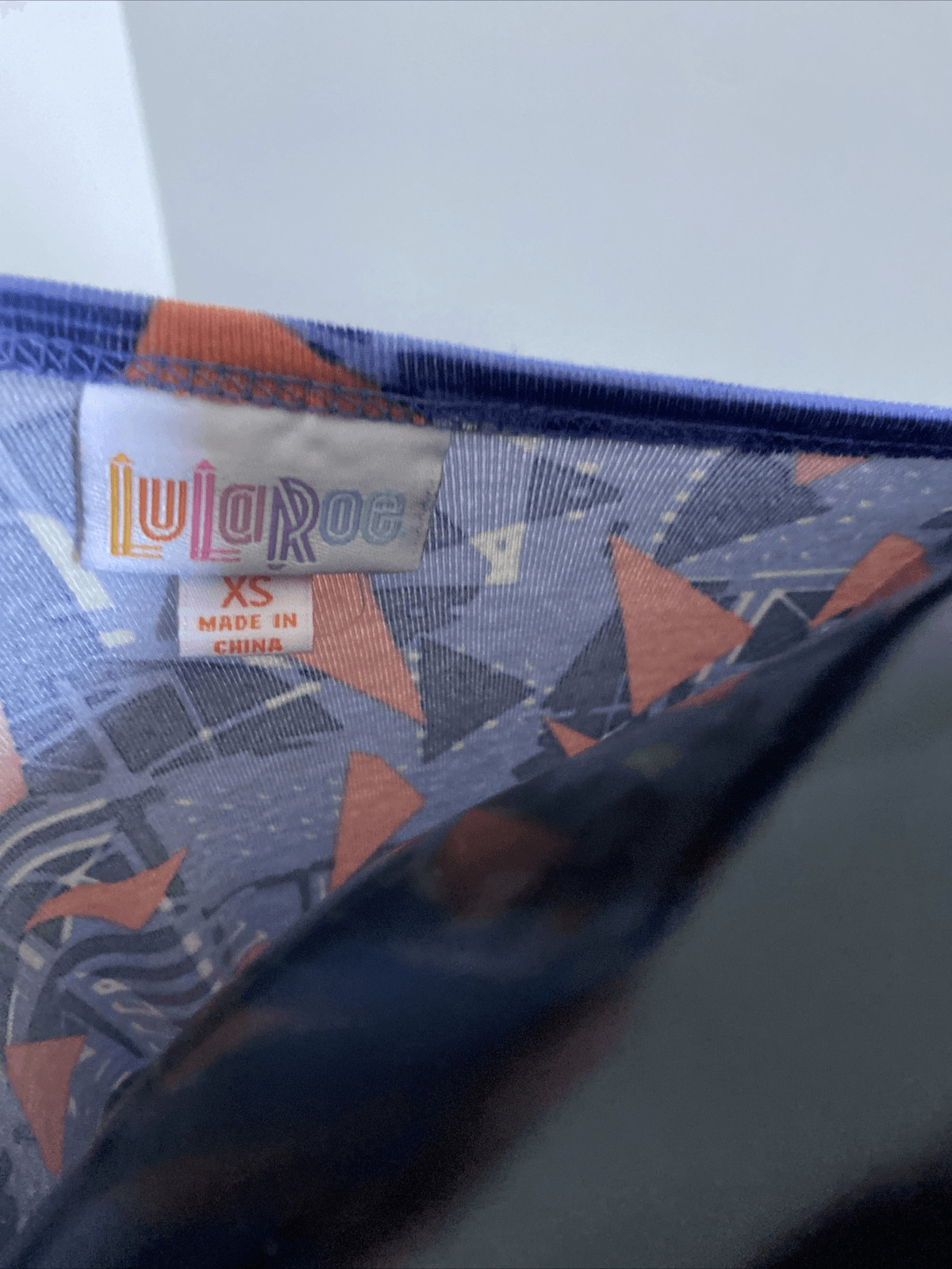LuLaRoe XS Carly Geometric Purple Orange White Polyester 96%, 4% Spandex