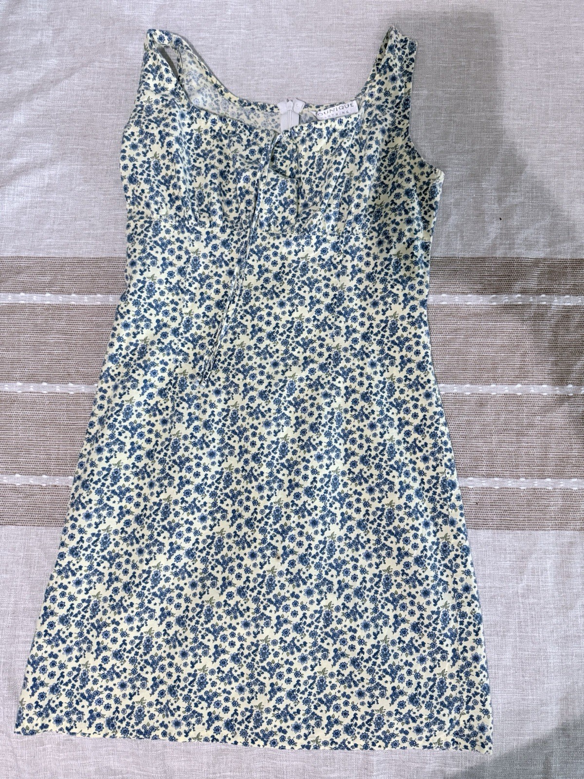 Younique Clothing Blue Floral Mini Dress Women’s Cotton Cottagecore Milkmaid