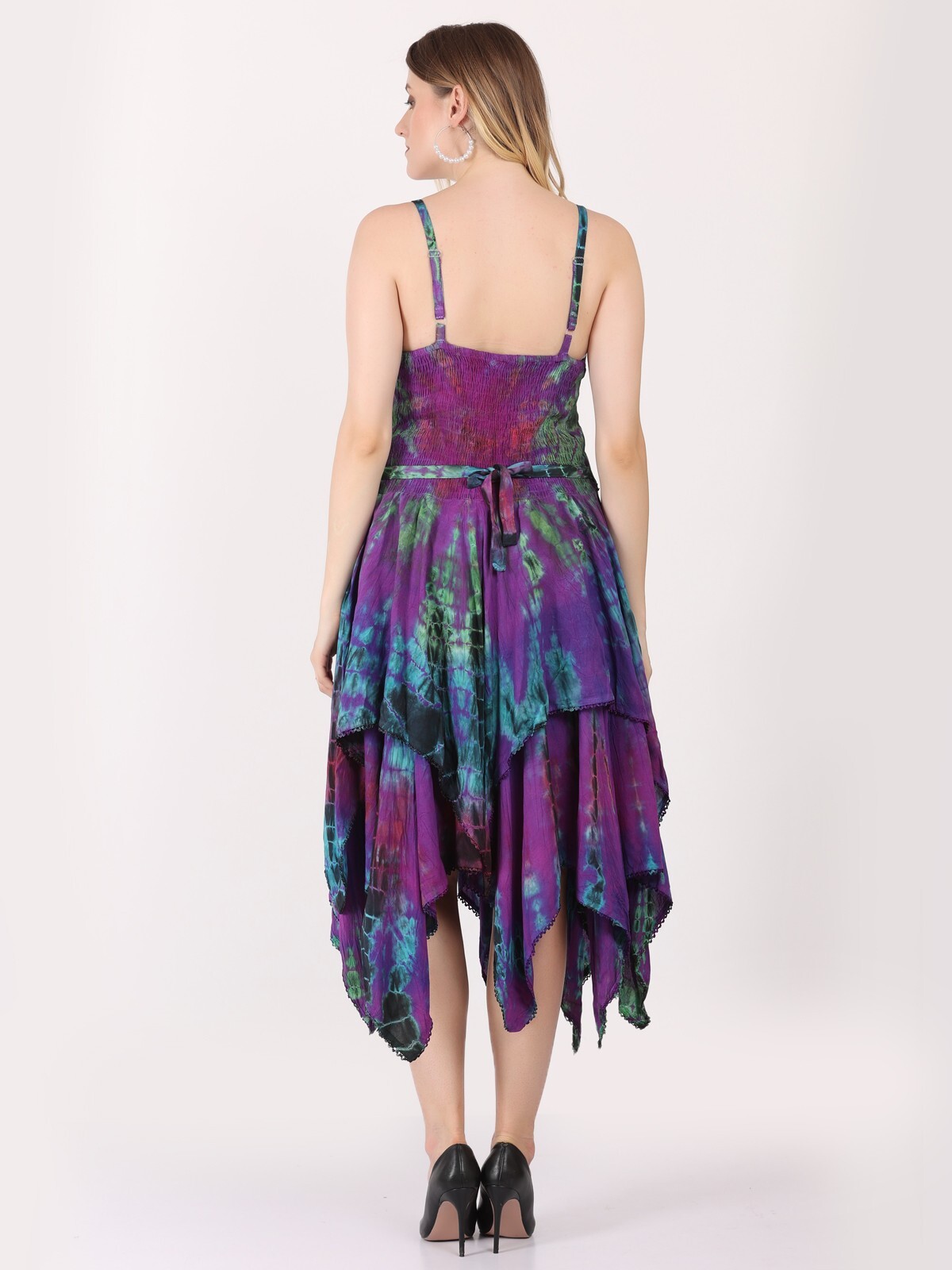 Women’s Casual Tie Dye Spaghetti Strap Pixie Fit & Flare Dress Wholesale Lot Mix