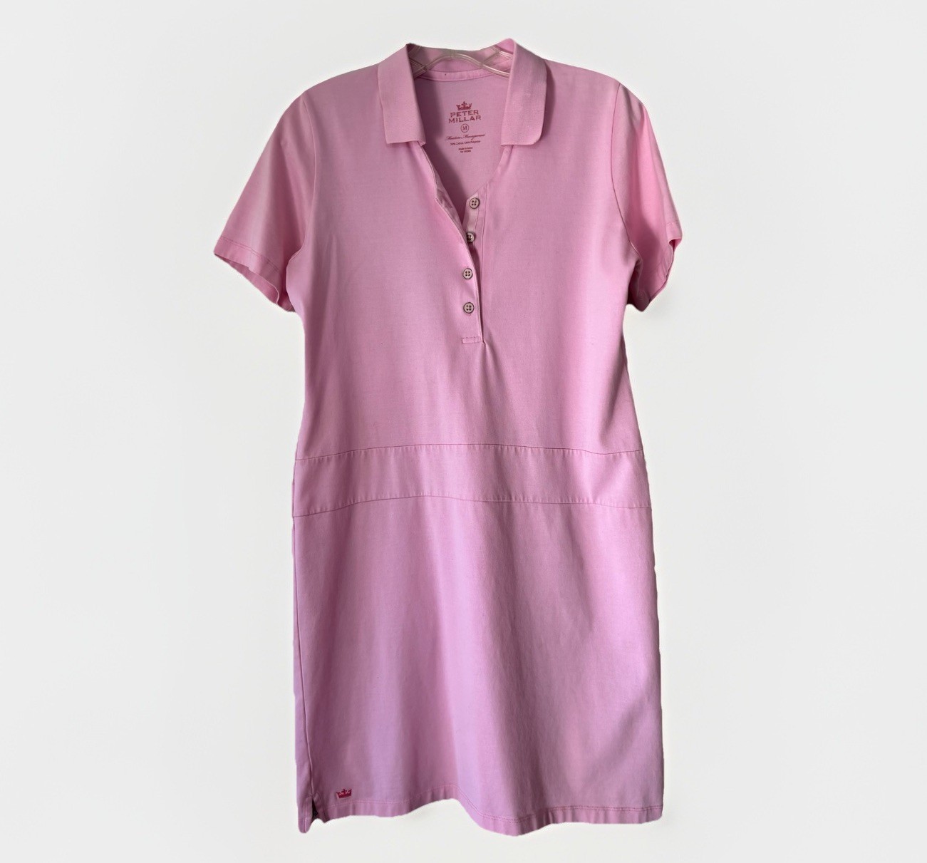 Peter Millar Womens Pink Performance Golf Dress Medium Polo Collared Sleeveless