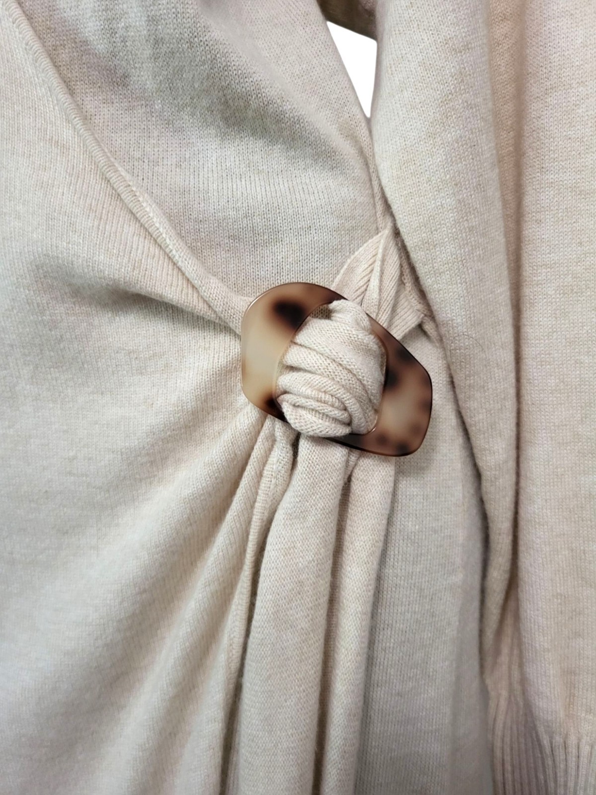 Jonathan Simkhai Evalynn Dress Wool Cashmere Blend Sz Small Beige Wrap Midi NWT