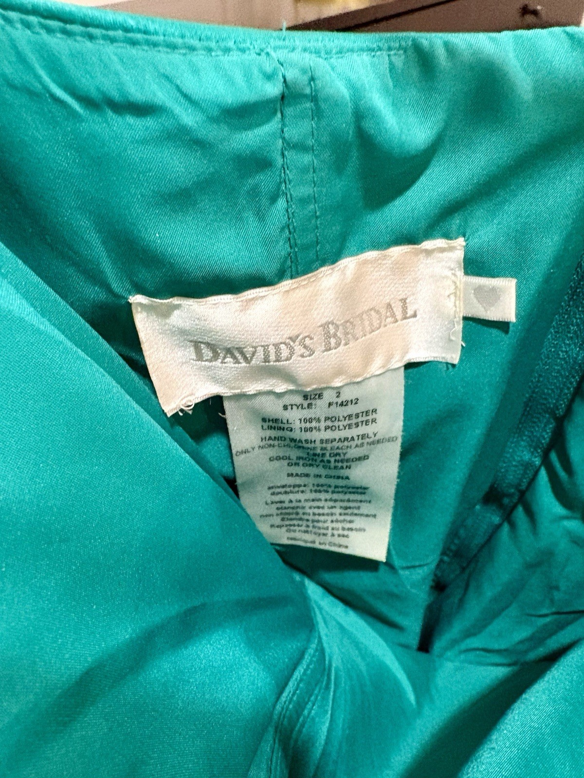 David’s Bridal Emerald Green Short Cocktail Dress Size 2 Ruched Strapless