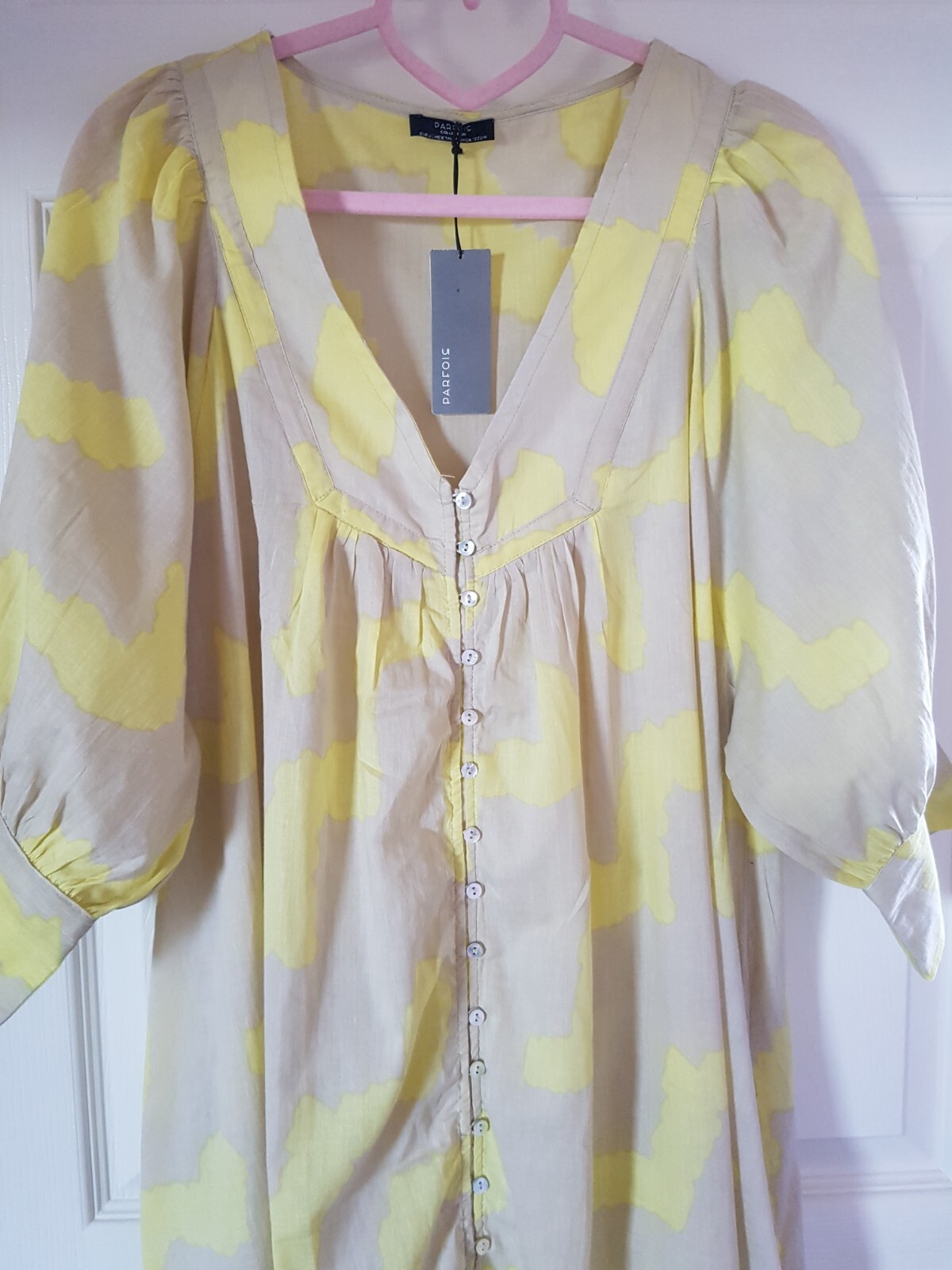 PARFOIS Summer Beach Maxi Dress Robe Cover Up Flowing Relaxed Sz M/L Holiday