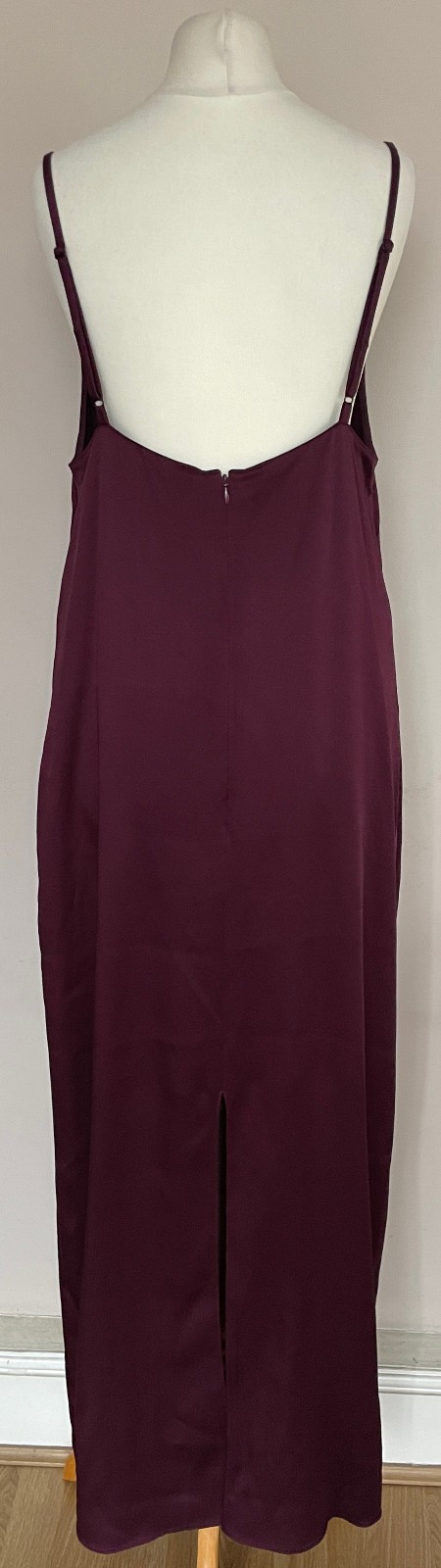 STELLA McCARTNEY burgundy lace-trimmed satin slip dress IT38, UK8/10, US4/6