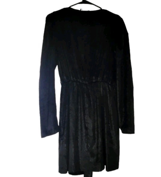The Kooples Paris Black Velvet Wrap Dress Womens Size 1 S Midi Summer Chic