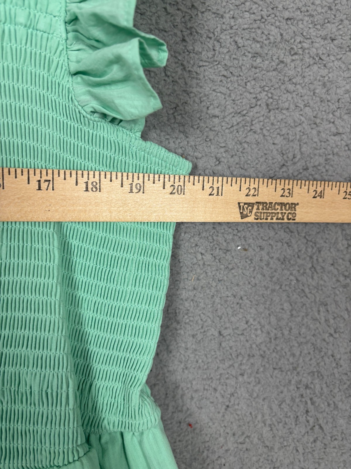 On 34th Plus Size Woven Solid Smocked Ruffled MIDI Dress 1X Sea Mist Green NWT’s