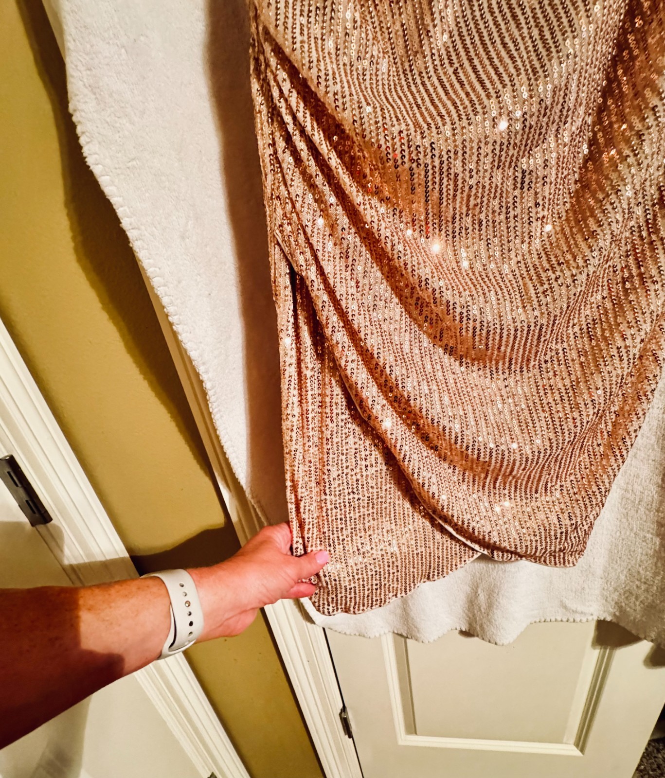 grace karin sequin dress with rouche