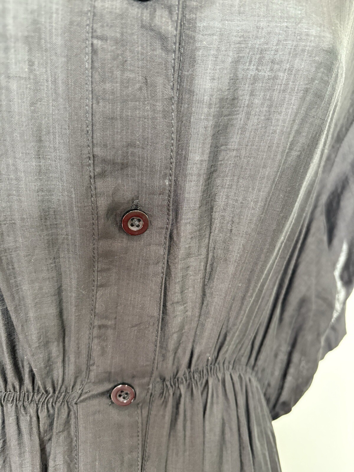 Mod Ref Dress Size XL Black Bohemian Style Loose Relax Fit Sleeves Buttons