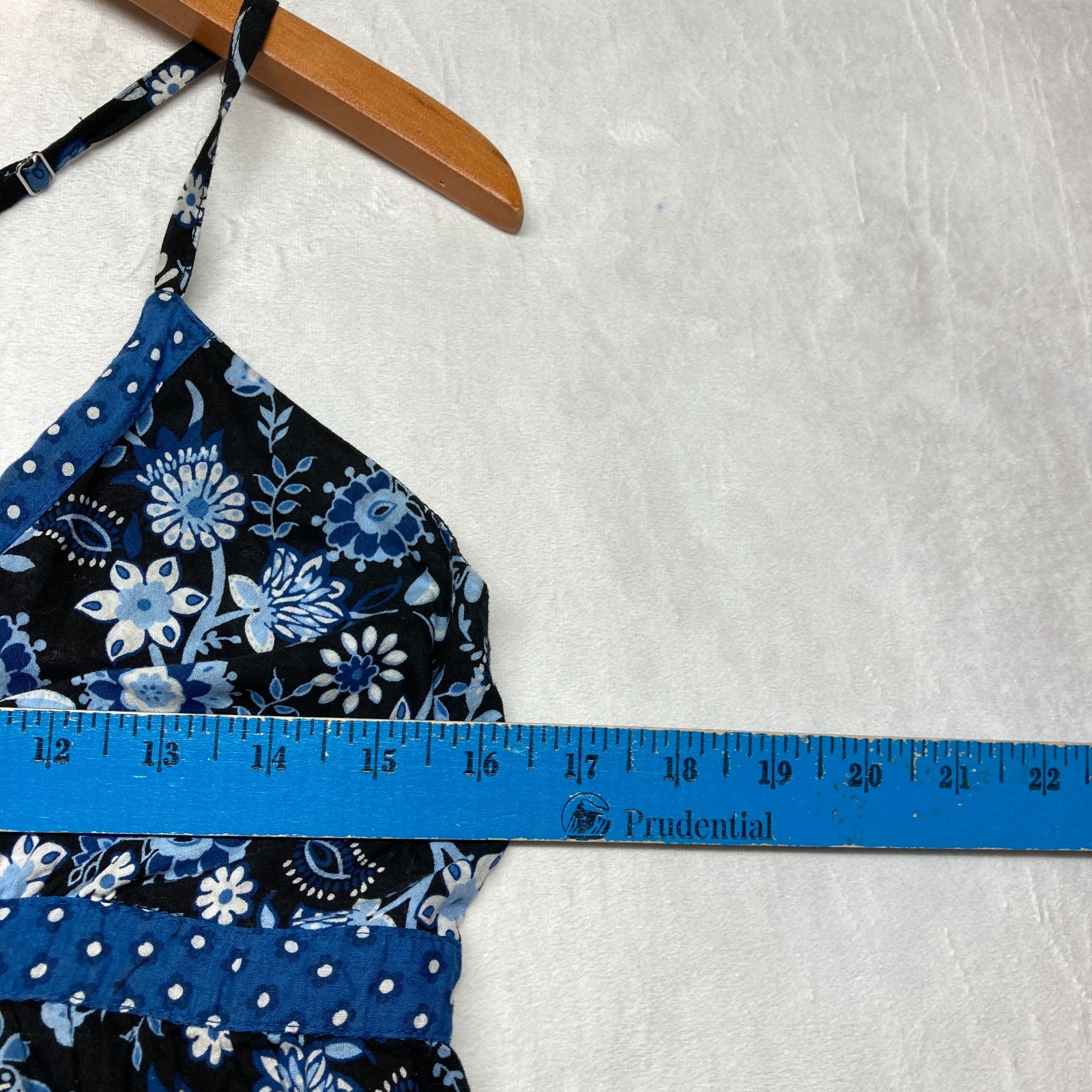 Vintage Y2K Mossimo Dress Large Blue Floral Babydoll Smocked Sundress