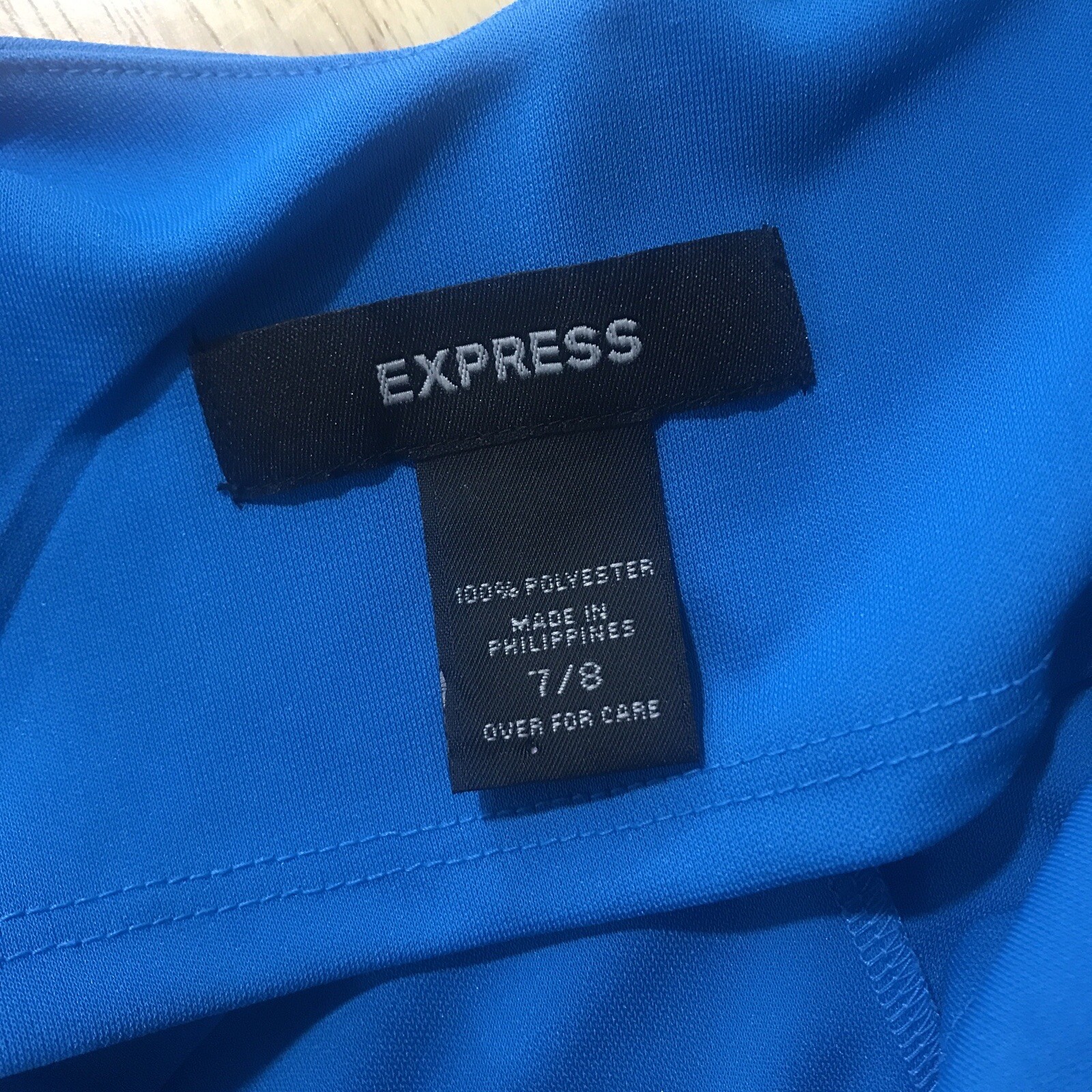 Express Women’s 7/8 Small Medium Draped Neck Sleeveless Midi Dress Blue