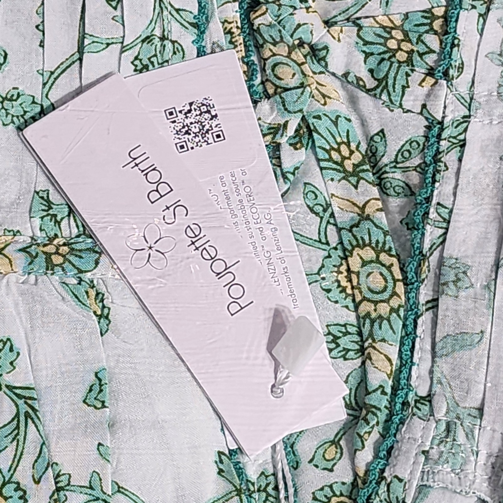 Poupette St Barth Ciao Mini Dress Size XS Green Lazuli Coastal Resort Floral NWT