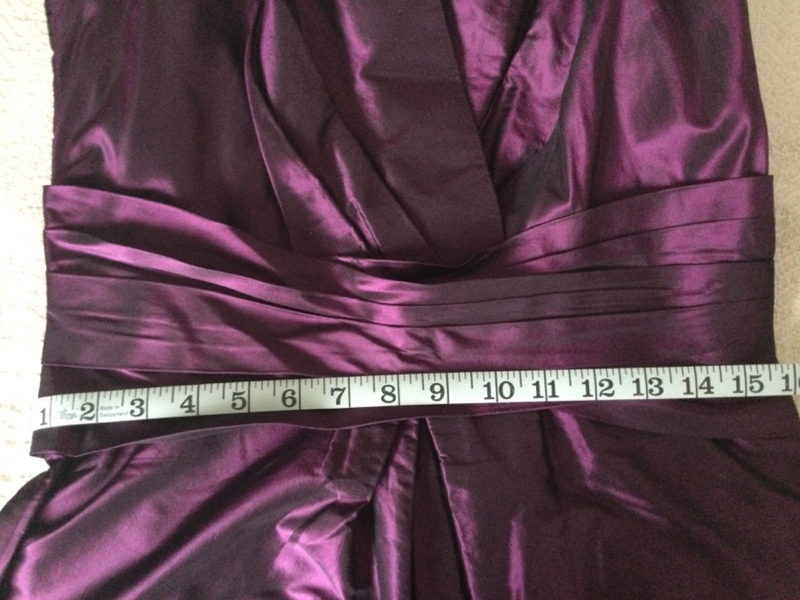 VERA WANG Lavender Label Purple Silk Cocktail Mini Dress 8 Straps Lined Zip
