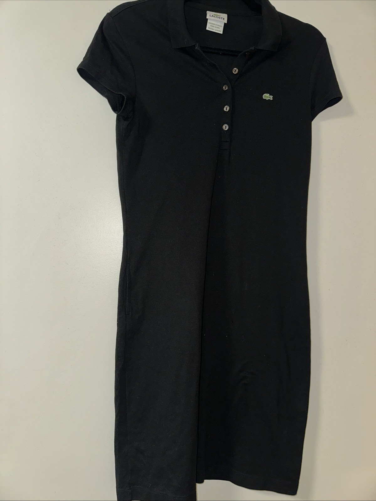 Lacoste Polo Dress Slim Fit Black Size 40 US Size 10