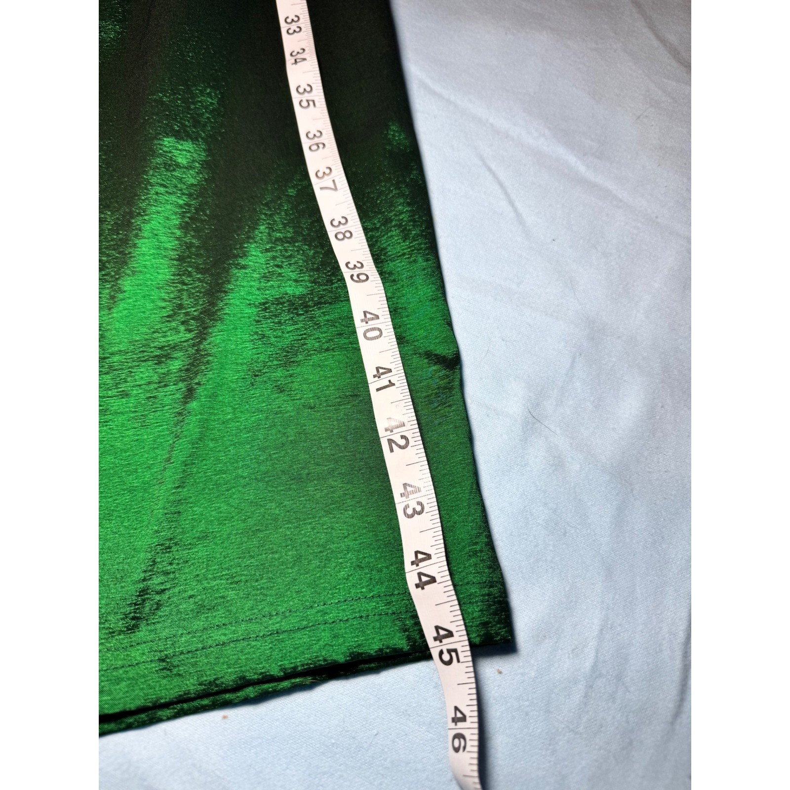 AOMEI Emerald Green Metallic Ruffle Maxi Dress Square Neck Evening Gown Small