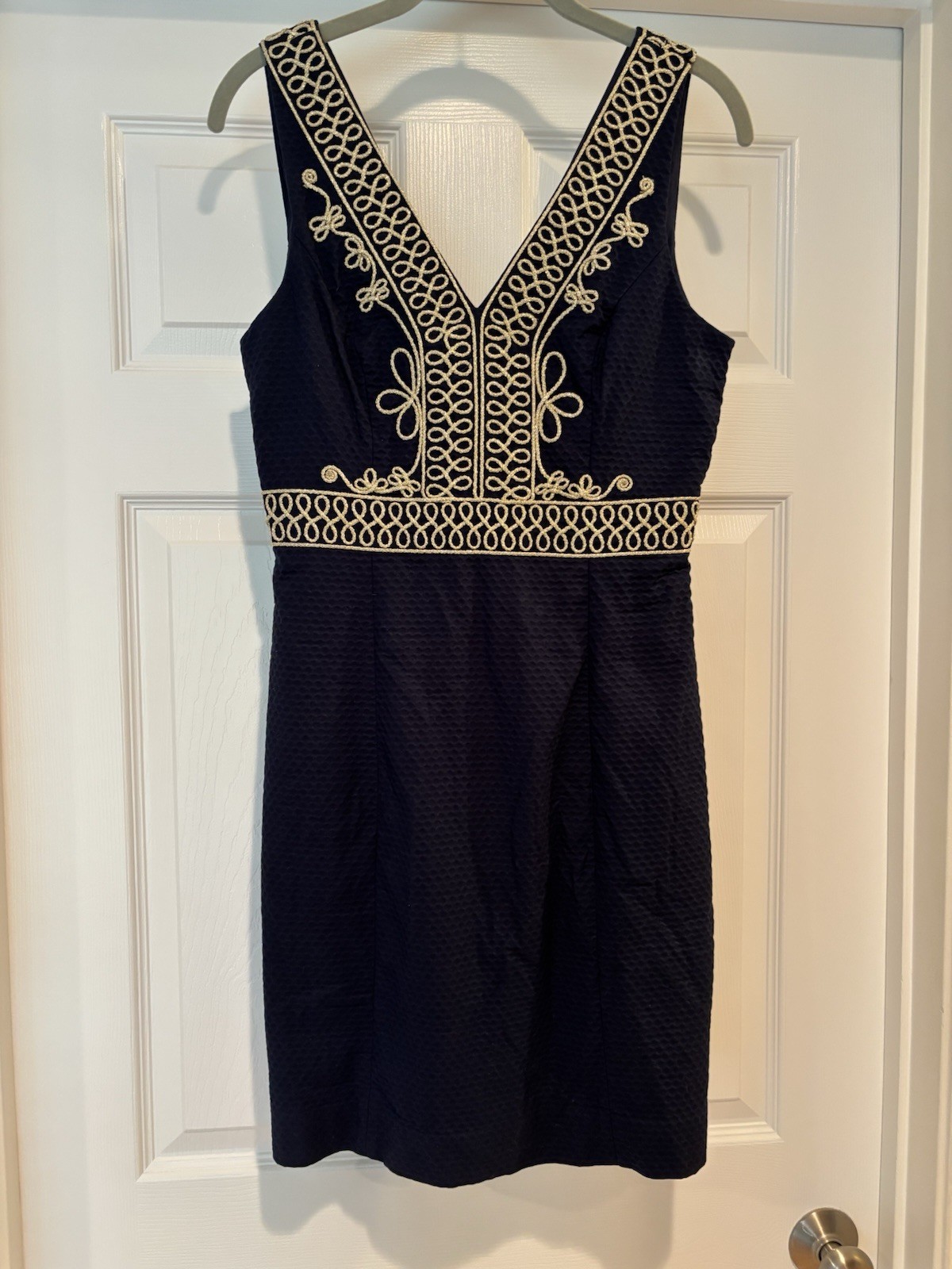 Lilly Pulitzer Aveline Shift Dress True Navy and Gold Size 2