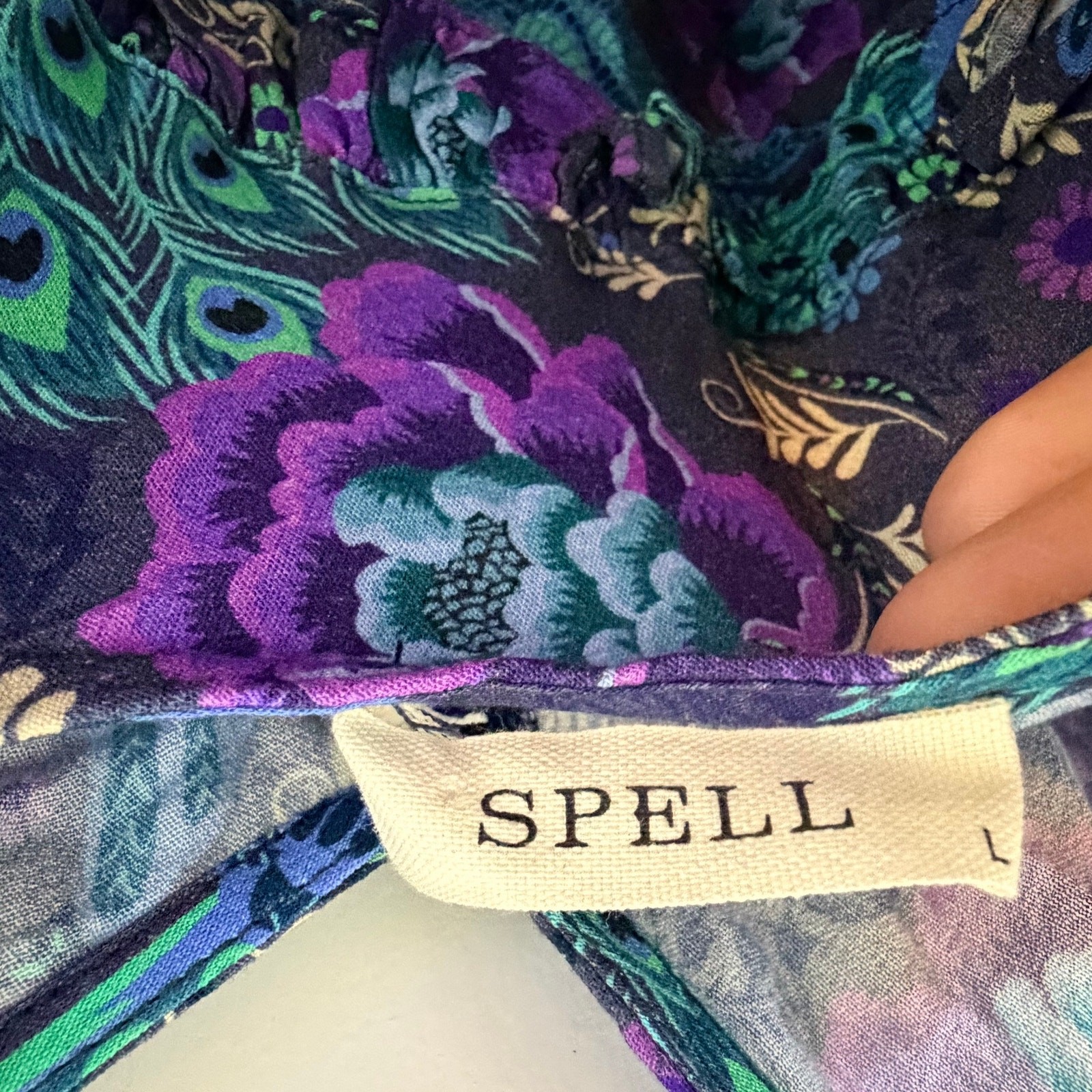 SPELL & The Gypsy Boheme Bias Slip Maxi Dress Peacock Blue/Purple
