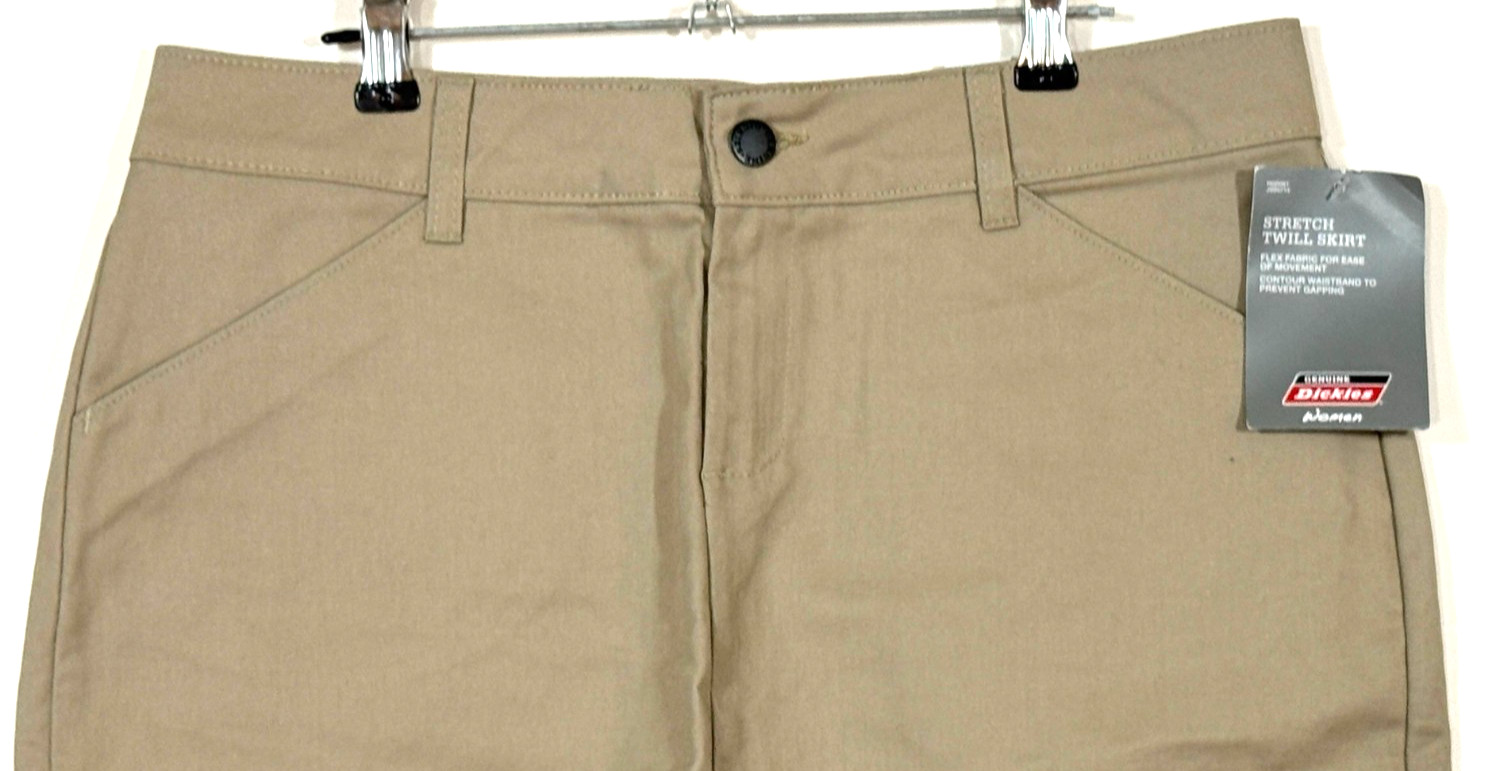 Genuine Dickies Women’s Stretch Twill Skirt Khaki Size 8 (32″) NWT Workwear Golf