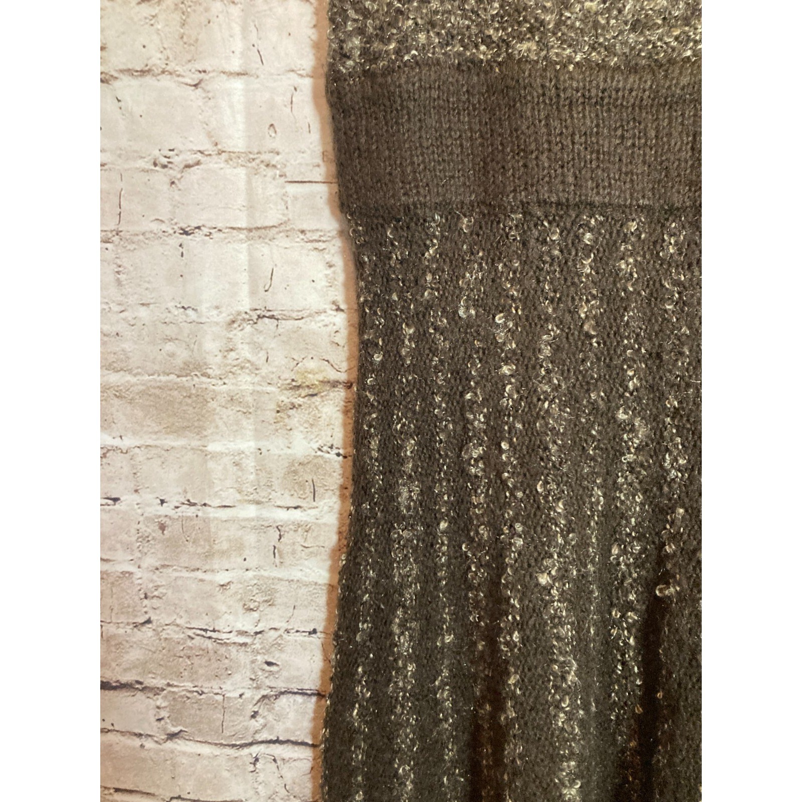 BCBG Maxazria Sweater Dress Womens Large Chocolate Wool Mohair Blend Artsy Knit