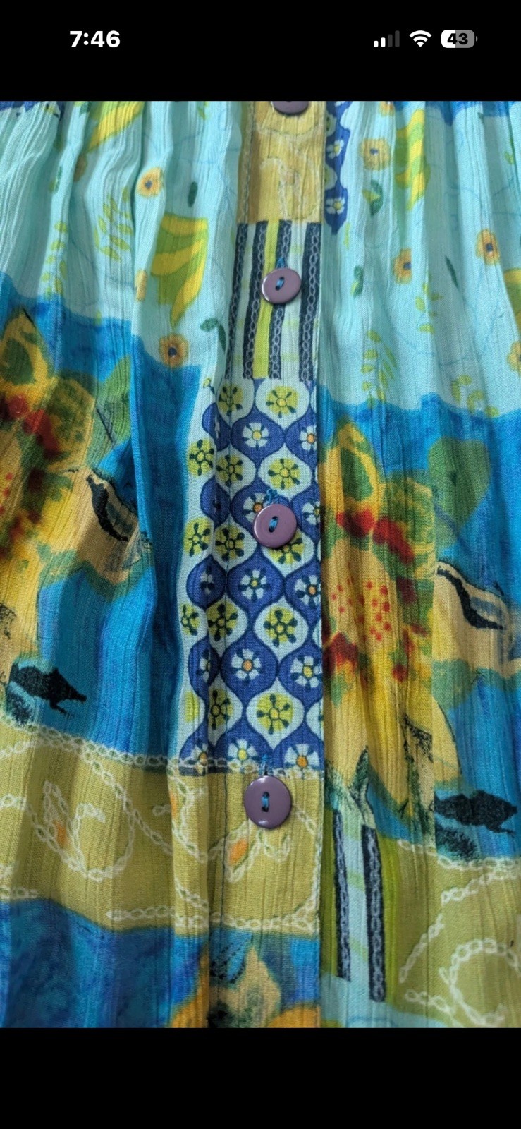 LIGHTWEIGHT Bila Maxi Dress BREATHABLE Large Blue Green Floral MUUMUU RAYON