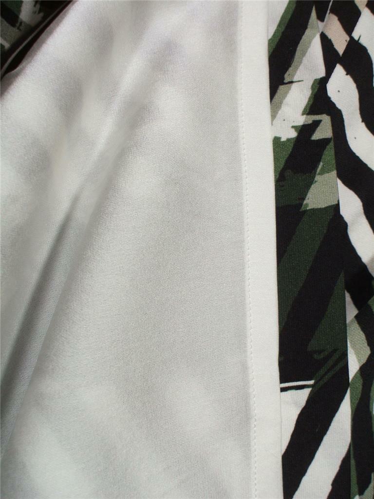 NWT ST. JOHN Knits Stencil Stripe Print Stretch Silk Crepe Dress sz 10 $1045