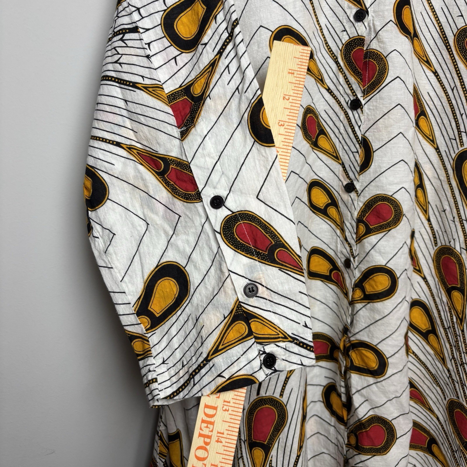 Step In Style 2X Peacock Cotton Button Down Cascading Hi-Low Dress Boho Pockets