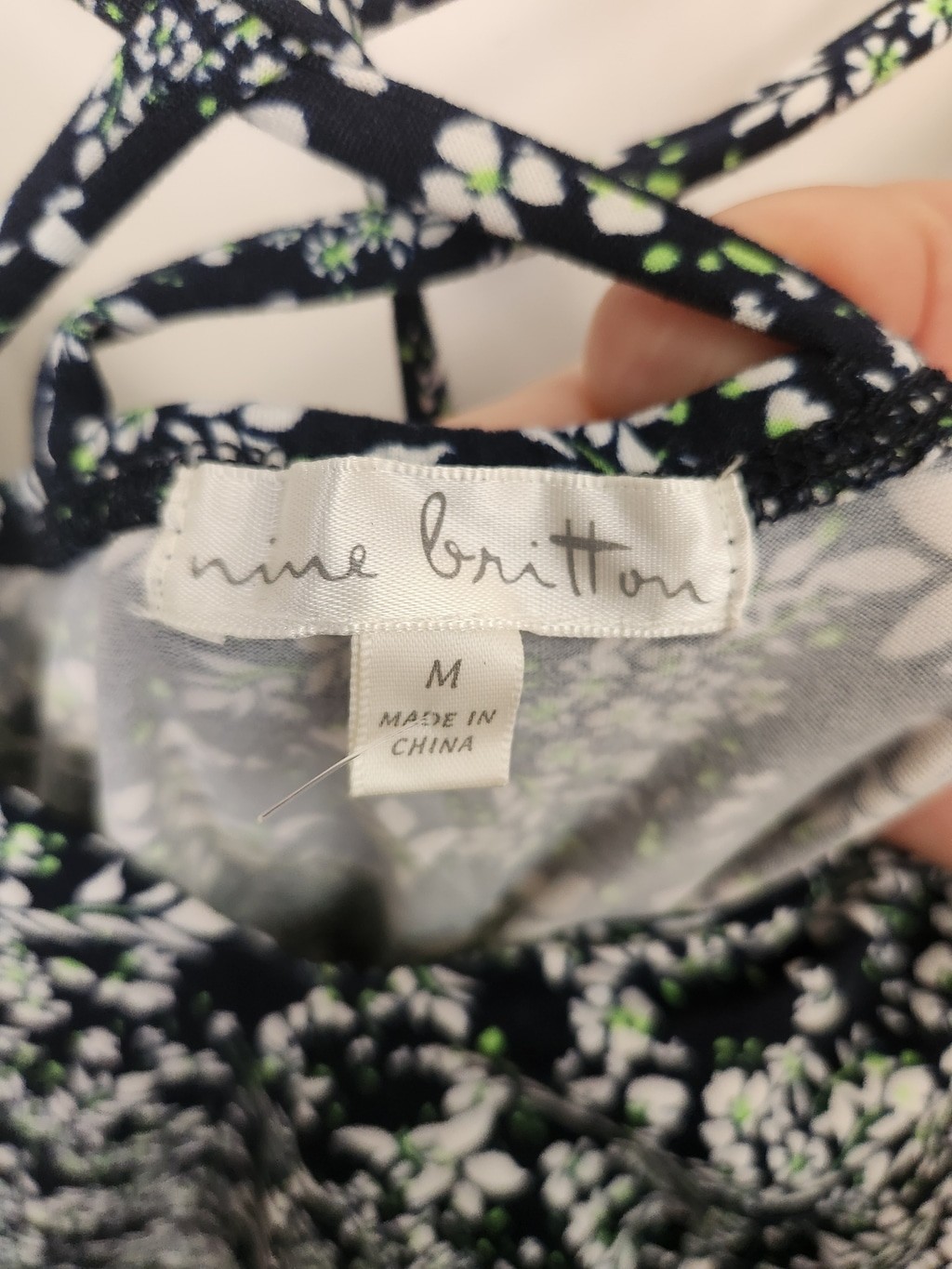 Nine Britton Mini Dress Size M Black White Floral