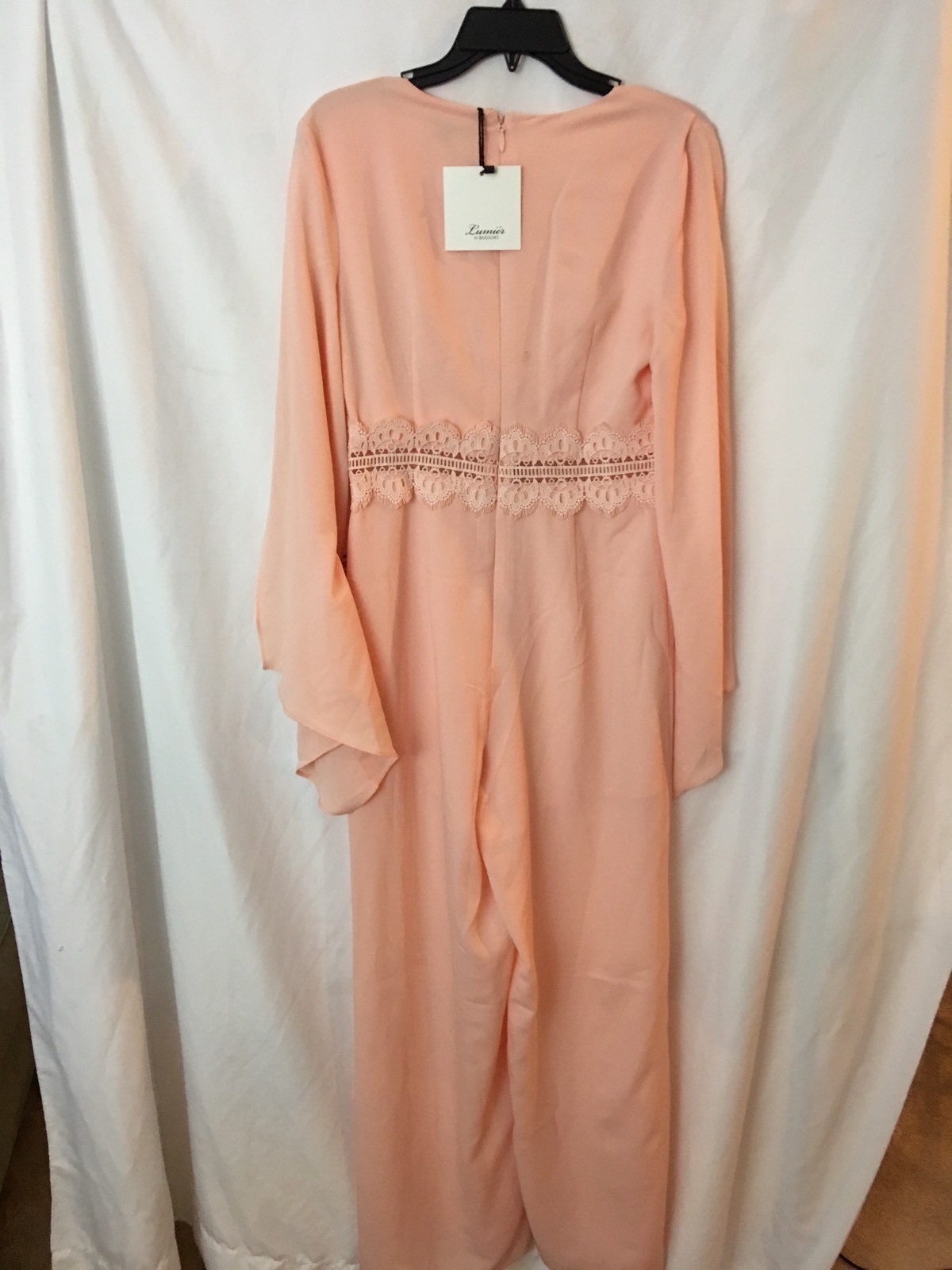 Lumier By Variant Peach Medium Jumpsuit Lace Womens Pantsuit Cocktail Attire M